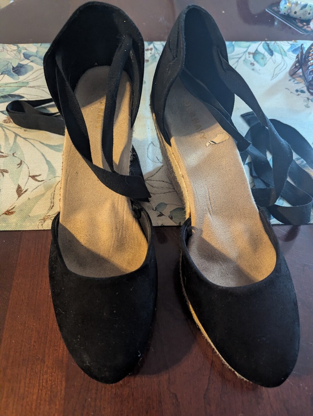 Old Navy Black Lace-Up Espadrille Flats
